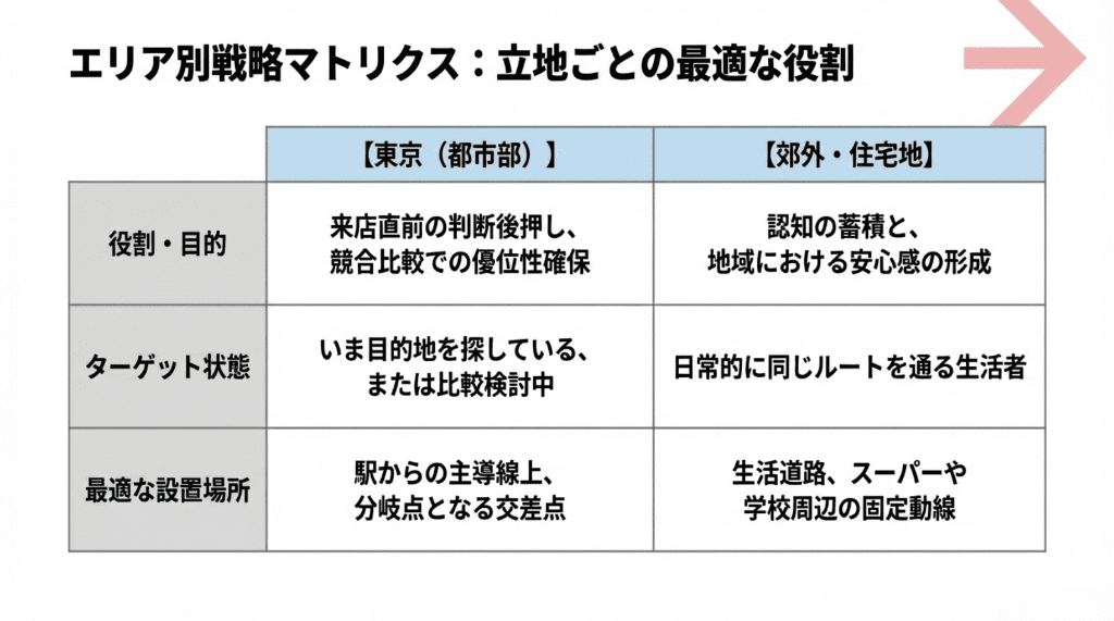 エリア別戦略マトリクス立地ごとの最適な役割 (1)